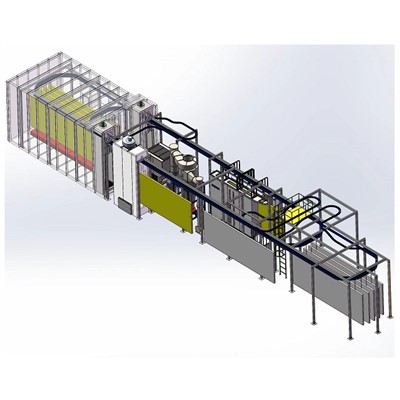 Aliuminio profilio dengimas Kompaktiškų miltelių ir nemokamų grandinės miltelių dangos gamybos linija
