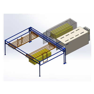 Subrendusi technologijos viršutinės konvejerio judančių miltelių dangos gamybos linija